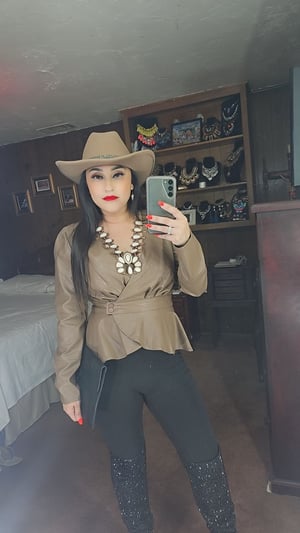 Image of Paris Faux Leather Blouse 