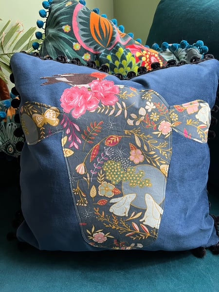 Image of Cow And Bird Pillow