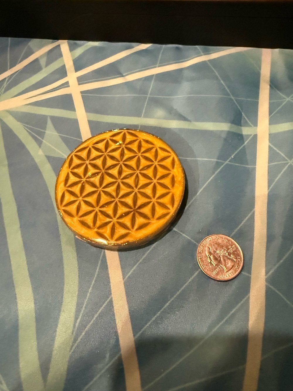 Image of Yellow and Green Flower of Life Coasters