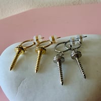 Image 2 of Gold or Stainless Screw Half Hoops