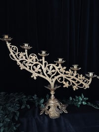 Image 1 of Grand et magnifique candélabre rampe d’autel à 6 feux! en laiton, fin XIXeme siècle