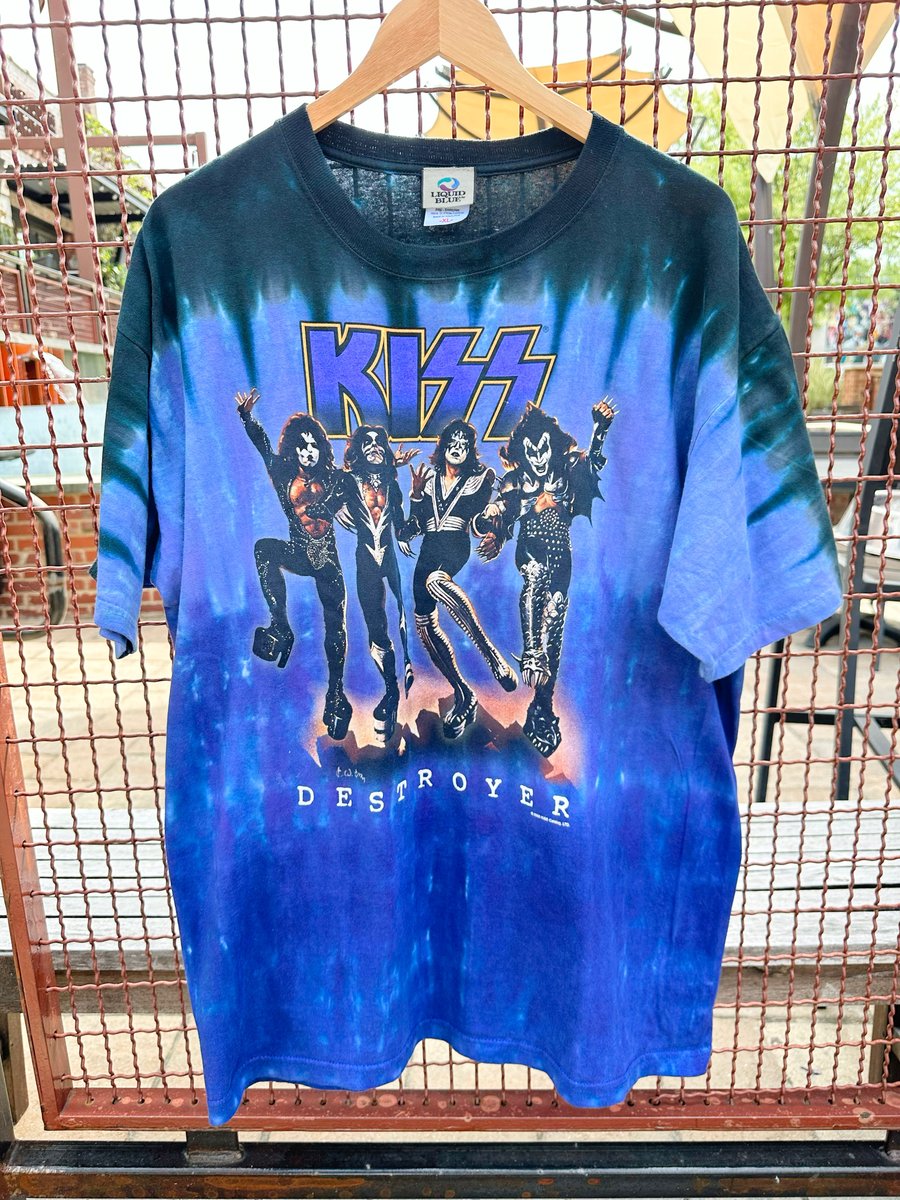 Image of 2005 Liquid Blue “KISS - DESTROYER” Tie Dye Tee, SIZE: XL