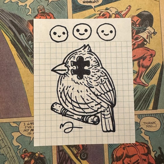 Image of Fat Bird Sharpie Sketch #263