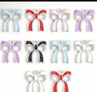 Image 2 of 1052 Charms: Enamel Bow Tie Mixed