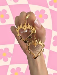 Image 1 of HEART FLAME EARRINGS