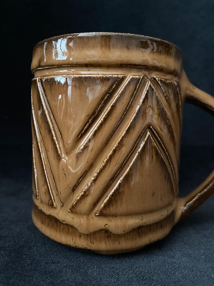 Image of Glossy Brown Tapa Coffee Mug (c)