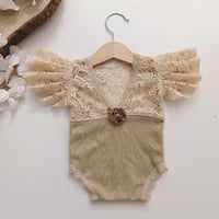 Image 4 of Girls bodysuit Felice | 0-3 months | beige | flowers 