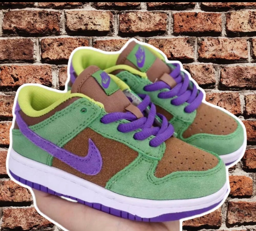 Image of NEW GREEN/BROWN CUSTOM KICKS PRE ORDER ONLY 9c-3Y