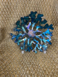 Image 3 of Coral Bowl Iridescent Blue 12”