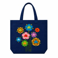 Heart Bloom Tote (Blue)