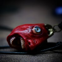 Image 4 of Egg of the King bleeding eyes pendant, adjustable cord, OOAK,