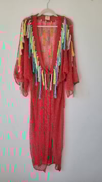 Image 3 of Red Dress Fringes Kimono