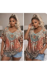 Image 1 of New XL Bedazzled Kiara multi top #789*8