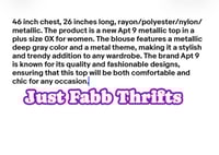 Image 5 of New OX Apt. 9 Metallic Top #719*11