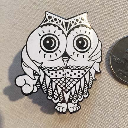 Image of Limited Edition White and Nickel Hard Enamel Pin w/ Free Stickers - 2nd pin only $12.00