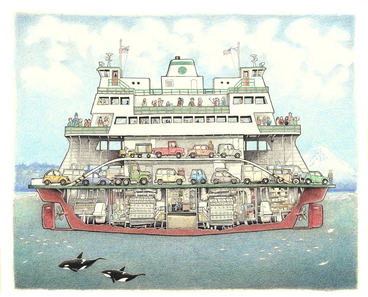 Washington State Ferry 15" X 18"