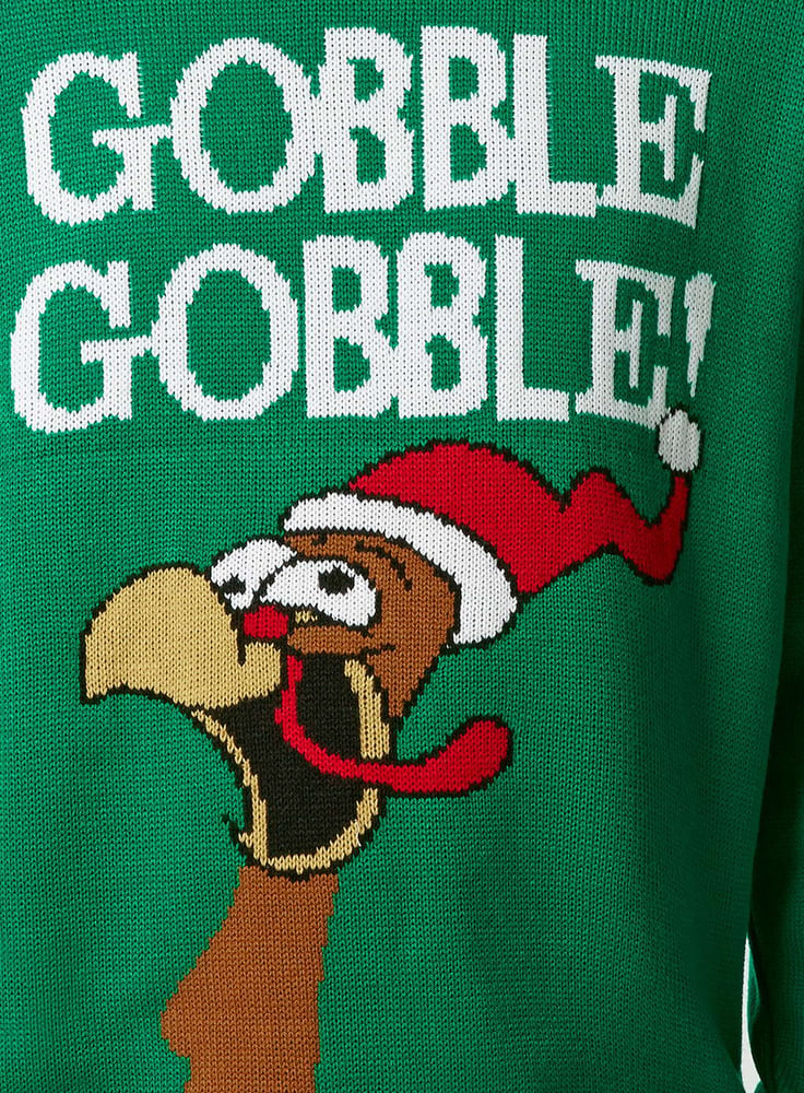 Image of Unisex 'Gobble Gobble' Knitted Christmas Jumper 