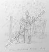 The Christmas Truce 1914 original drawing The Haircut 