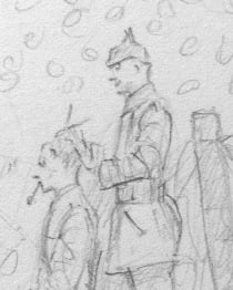 The Christmas Truce 1914 original drawing The Haircut  Image 2