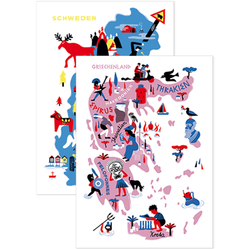Image of Paket Poster Griechenland + Schweden
