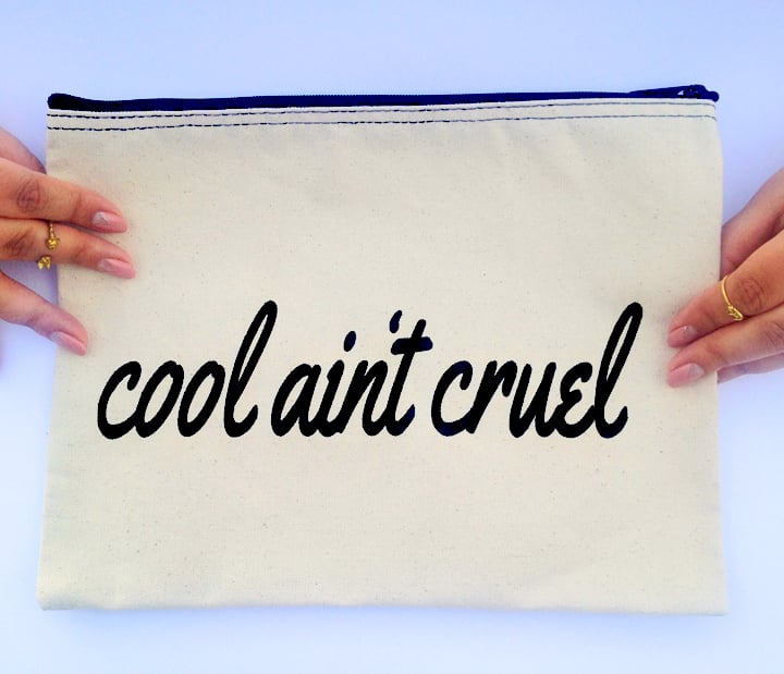 Image of Cool ain't cruel makeup bag collab with The Little Foxes 