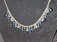 Image 2 of Necklace/Earring Set - silver, dark blue