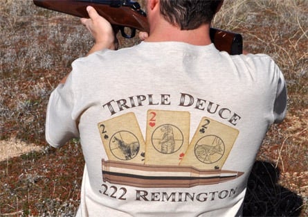 Image of .222 Remington T-Shirt - "Triple Deuce"