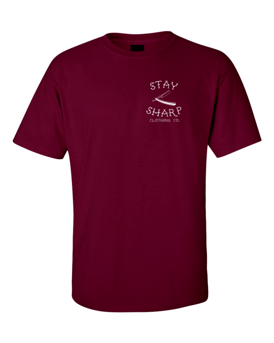 Image of Stay Sharp Logo T Maroon