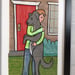 Image of "THE BOY AND HIS DOG" ONE OF A KIND FRAMED LUNCH BAG ART