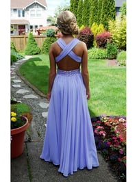 Image 1 of Lovely Handmade Lavender A-Line Straps Cross-Back Floor Length Prom Dress 2016,Lavender Prom Dresses