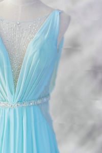 Image 2 of Glam Custom Handmade V-neckline Backless Prom Dresses, Sexy Evening Dresses, Formal Dresses