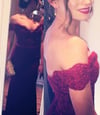 Amazing Off Shoulder Burgundy Mermaid Lace Prom Dresses , Mermaid Evening Dresses
