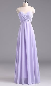 Image 1 of Charming Long Lavender Simple Prom Dresses, Lavender Bridesmaid Dresses, Formal Gowns