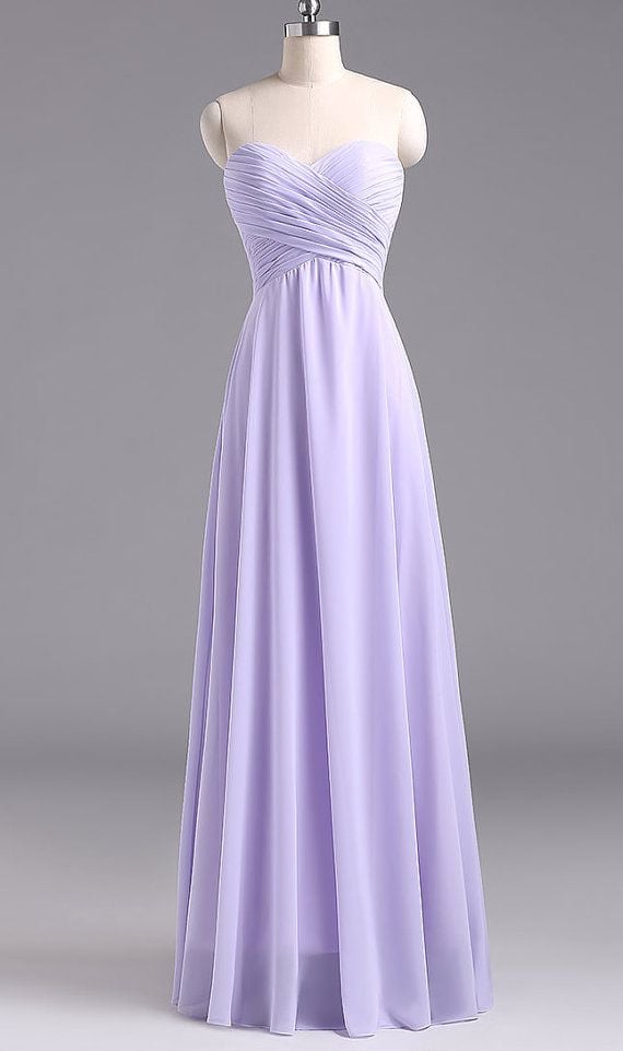 Charming Long Lavender Simple Prom Dresses, Lavender Bridesmaid Dresses, Formal Gowns