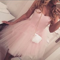 Image 1 of Cute Pink Short Tulle Prom Dresses , Homecoming Dresses, Graduation Dresses