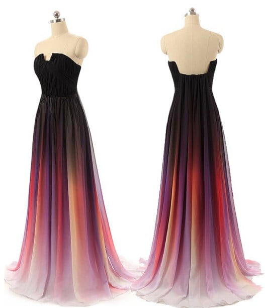 Charming Handmade Chiffon Gradient Prom Dress, Gradient Prom Dresses,Evening Dresses | BeMyBridesmaid Charming Handmade Chiffon Gradient Prom Dress, Gradient Prom Dresses,Evening Dresses | BeMyBridesmaid