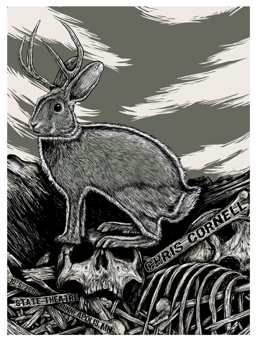 CHRIS CORNELL GIG POSTER MINNEAPOLIS MN 10/5/15 Vertebrae33