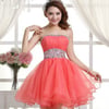 Custom Made Watermelon Ball Gown Short Prom Dresses , Homecoming Dresses, Short Party Dresses