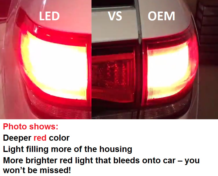 Image of True Error Free Red 3157 Brake / Tail / Turn Signal LEDs Fits: Jeep Grand Cherokee & SRT models 