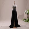 Charming Black High Low Beaded Prom Dresses 2017, Black Evening Dresses