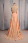 Pretty Peach Pink Spaghetti Straps Prom Dresses , Prom Gowns, Evening Dresses
