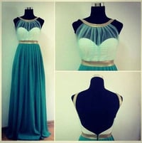 Image 1 of Charming Green-Blue Backless Prom Dresses 2016, Formal Dresses 2016, Party Dresses