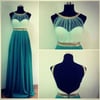 Charming Green-Blue Backless Prom Dresses 2016, Formal Dresses 2016, Party Dresses
