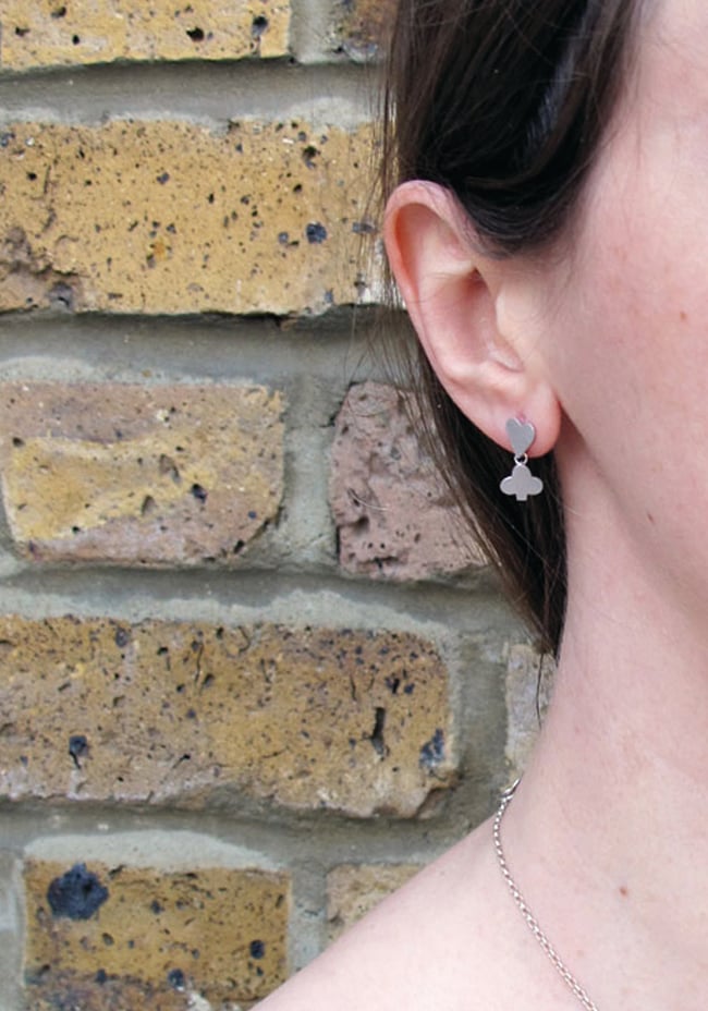 {NEW} Wonderland Playing card suit earrings