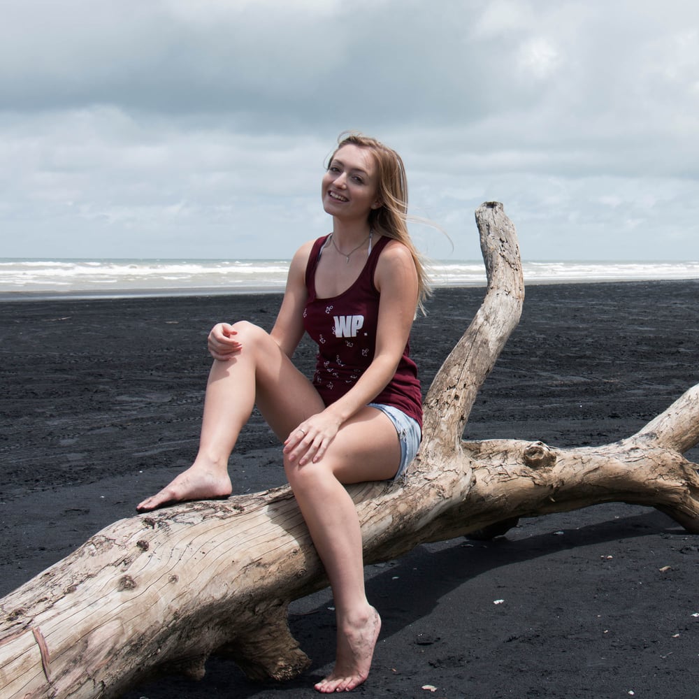 Image of Girls "Drop the Anchors Me Heartys!" Singlet (Maroon)