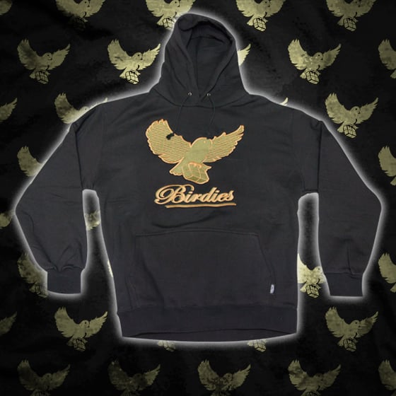 Image of Black/Olive Pattern Birdies Hoodie