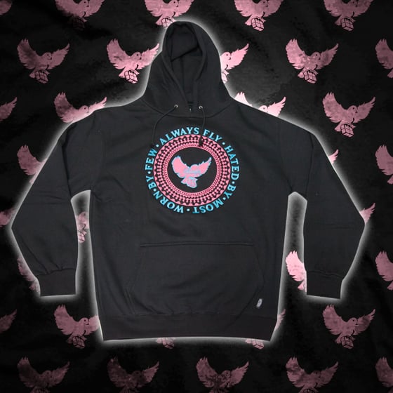 Image of Black/Pink/Lt.Blue Birdies Crest Hoodie