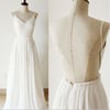 Sexy White Simple Backless Lace Top Prom Dress , White Prom Dresses, Evening Dresses