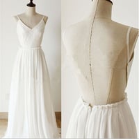 Image 1 of Sexy White Simple Backless Lace Top Prom Dress , White Prom Dresses, Evening Dresses