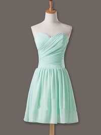 Image 1 of Lovely Handmade Sweetheart Prom Dresses , Mint Bridesmaid Dresses, Short Formal Dresses
